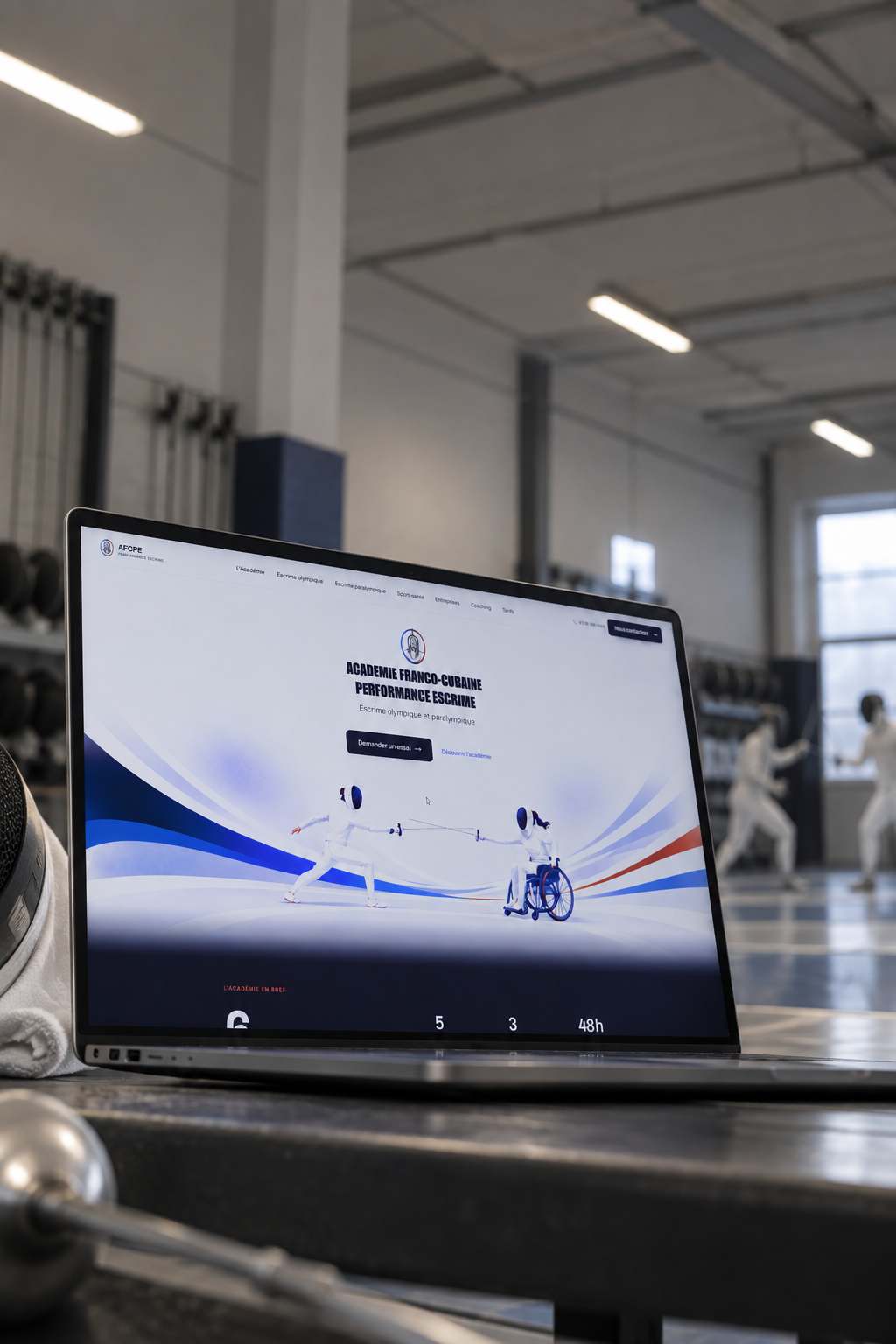 Site de l'AFCPE, page d'accueil, dans une salle d'escrime