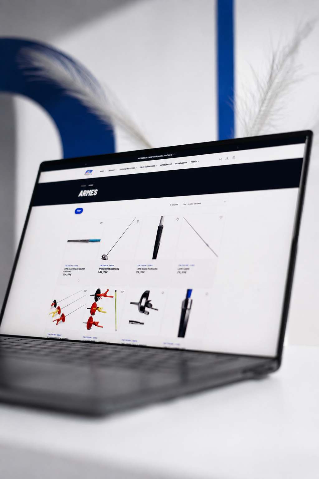 Boutique FR Fencing, page de catégorie des armes d'escrime